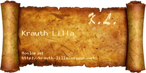 Krauth Lilla névjegykártya